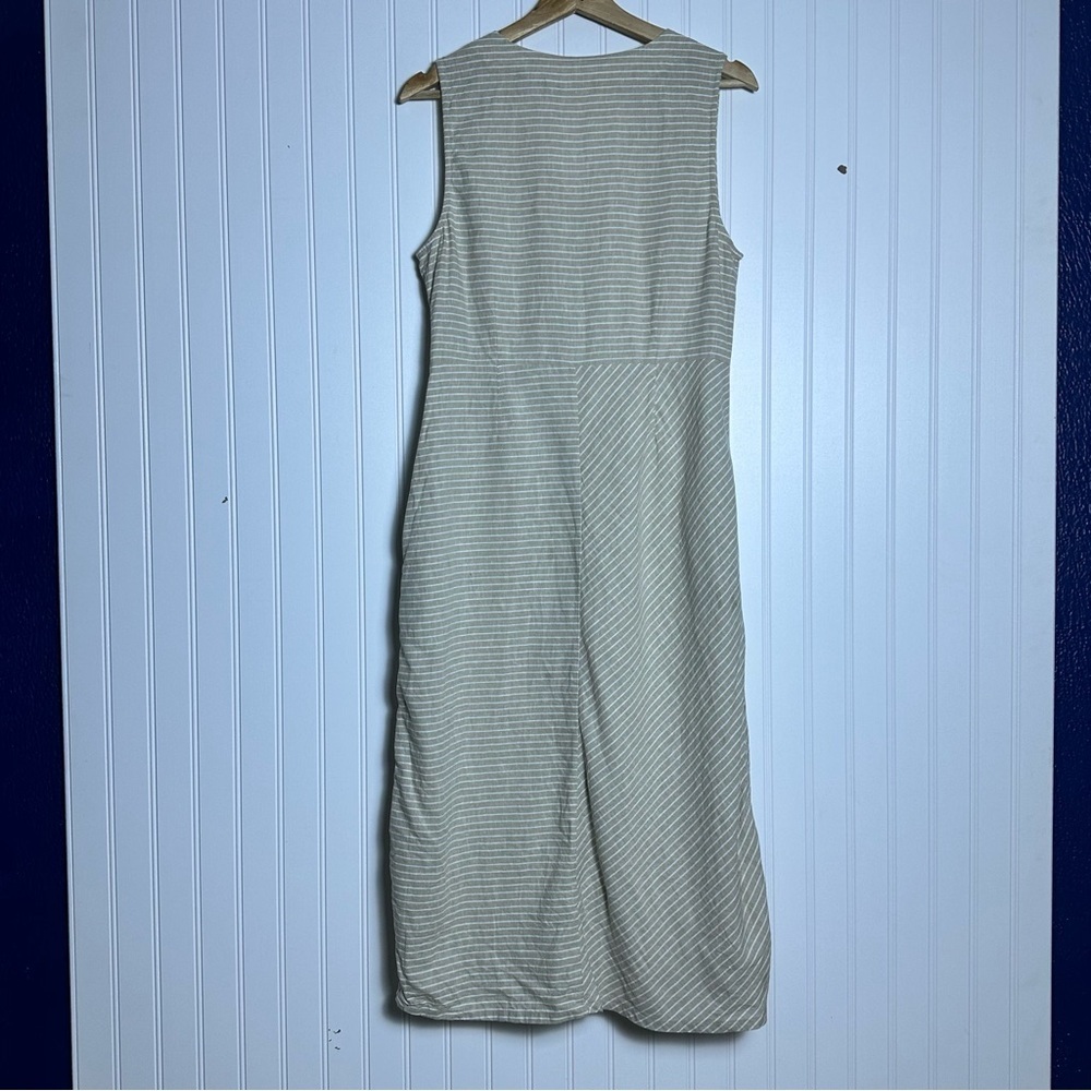 Soft Surroundings Chasia Dress Size Elegant Sleeveless Striped V Neck M NWT - Picture 6 of 9
